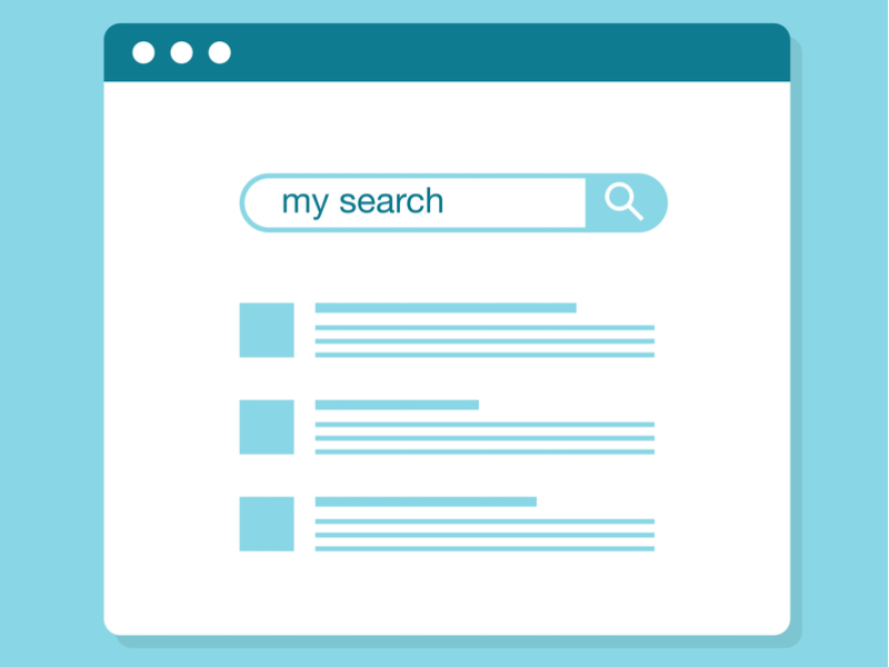 La pantalla de búsqueda donde pone "My search"