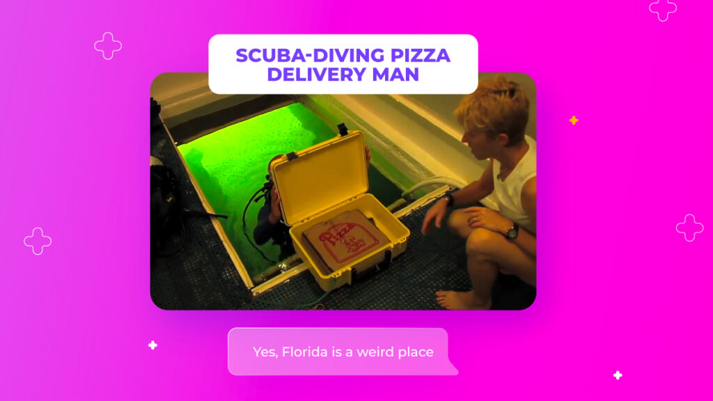 scuba diving delivery man