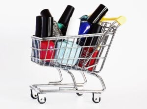 Shopping trolley with some items