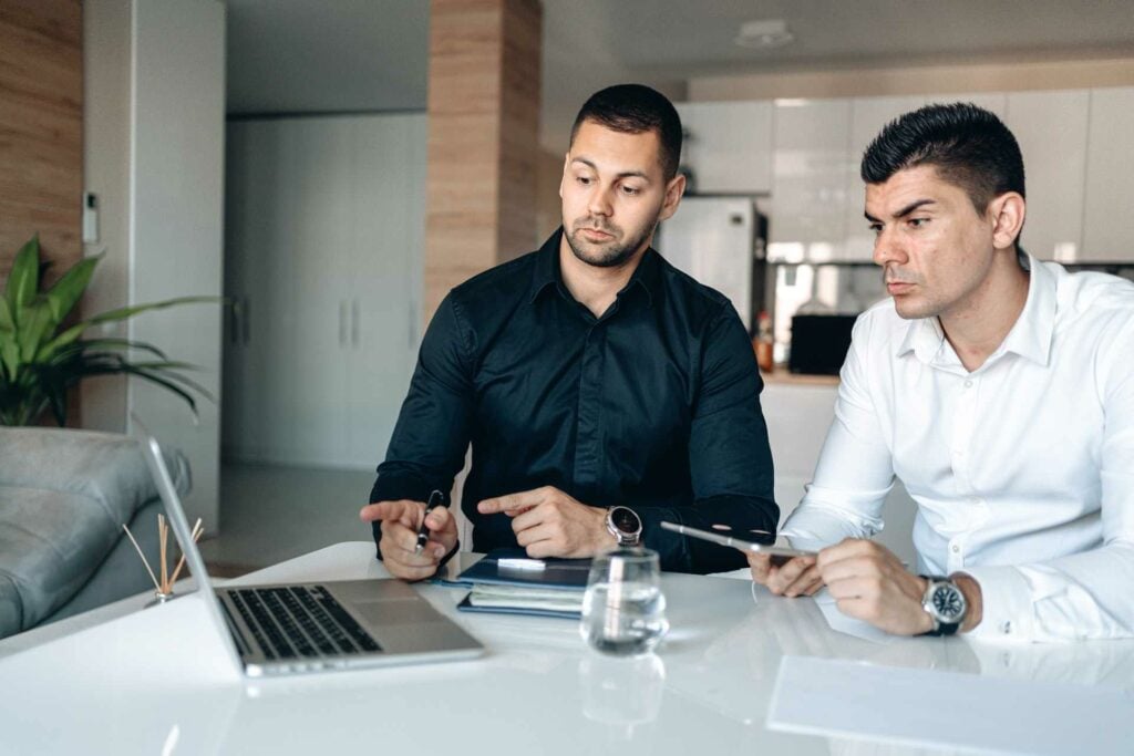 Two businessmen checking out a business online and comparing it with another

Photo by George Morina from Pexels