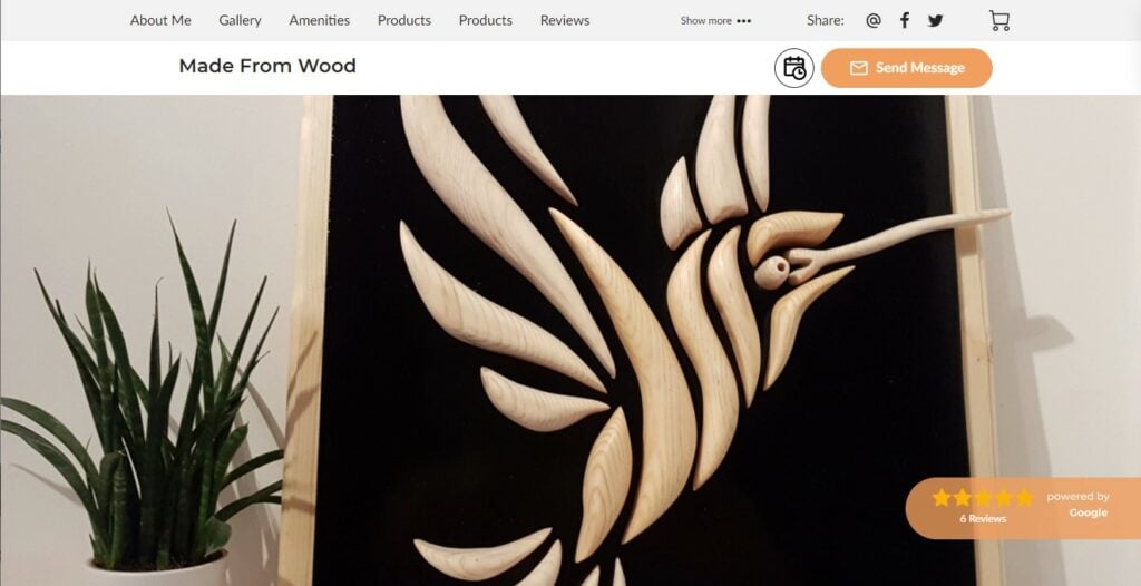 The Homepage of Made From Wood, a Craft Store powered by UENI
