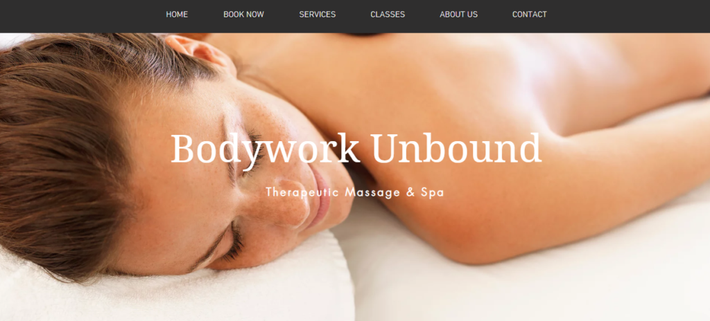 bodywork massage website example