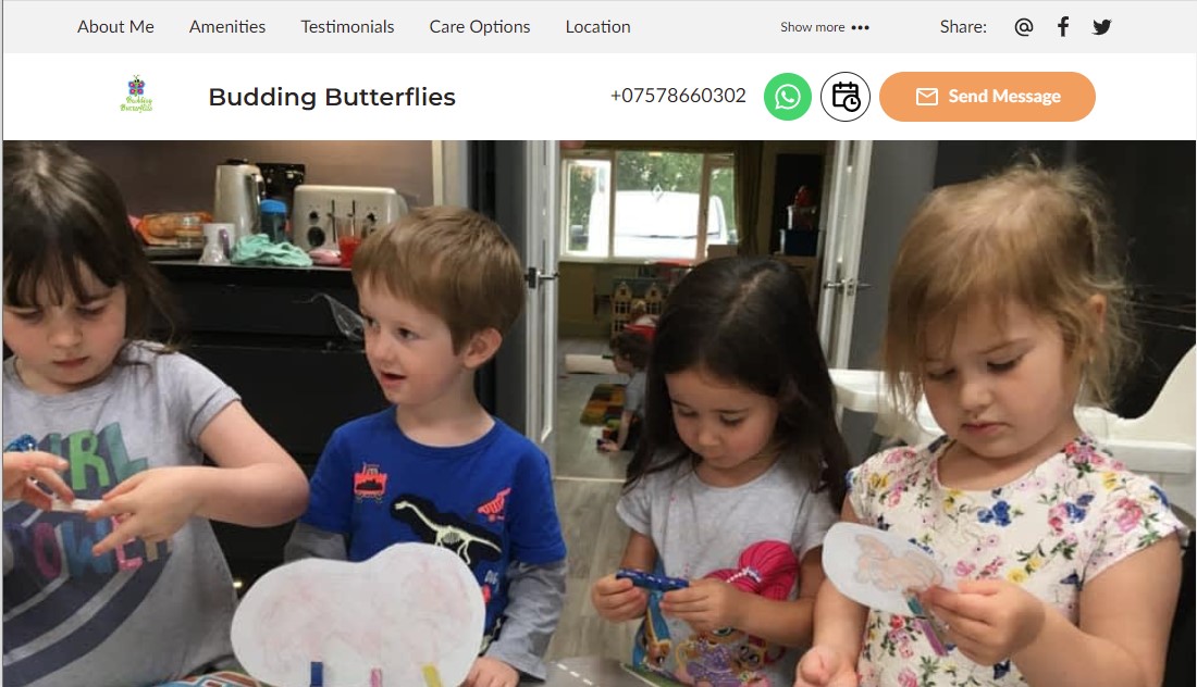 Budding Butterflies, a UENI build Childcare Website in the UK