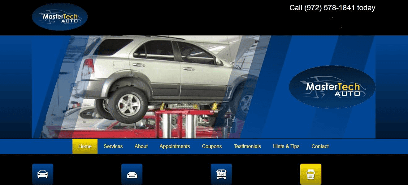 Master Tech Auto's Main Website Homepage