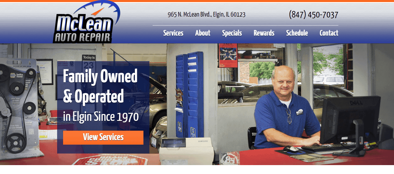 McLean Auto Repair's Website 