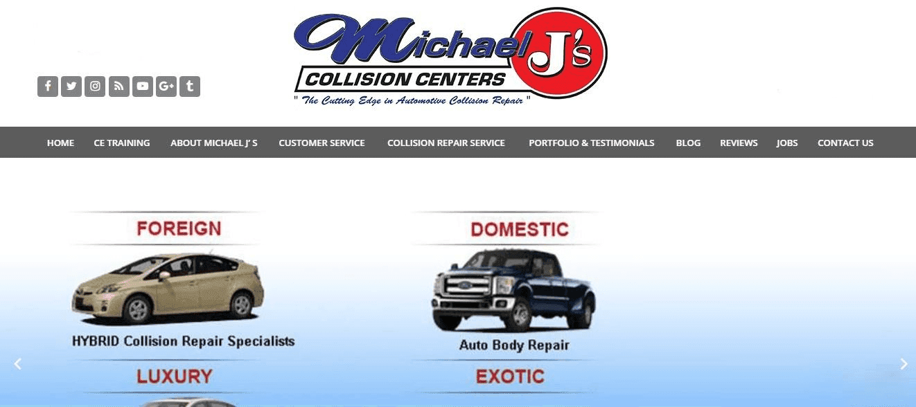 The Homepage for Michael J's Collision Centers