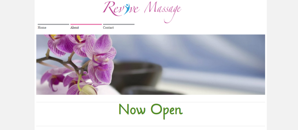 Massage website example