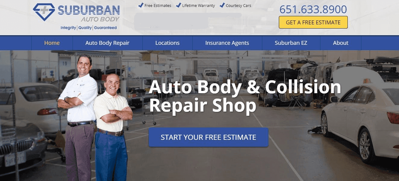 Suburban Auto Body Website
