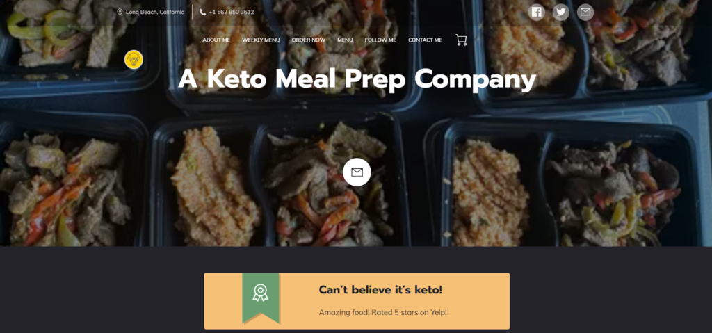 Keto Meal Prep and Catering by Lee - small business website built by UENI
