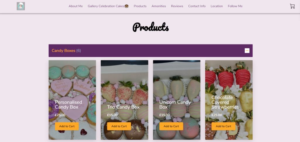 Maria's Baking Stories - a small business website built by UENI