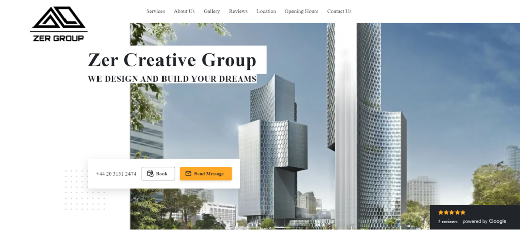 Zer Group portfolio website