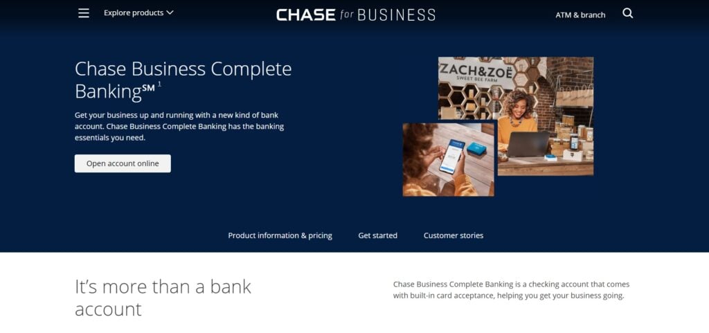 Chase for Business Banking Landing Page