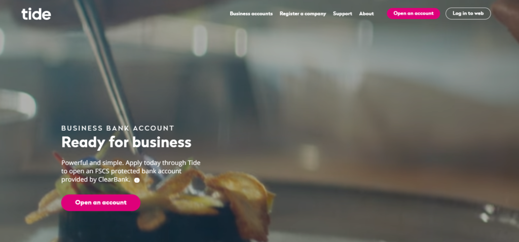 Tide Business Account Screenshot