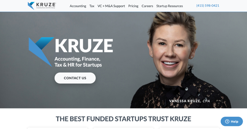 kruzeconsulting virtual bookeeping company, image of their website