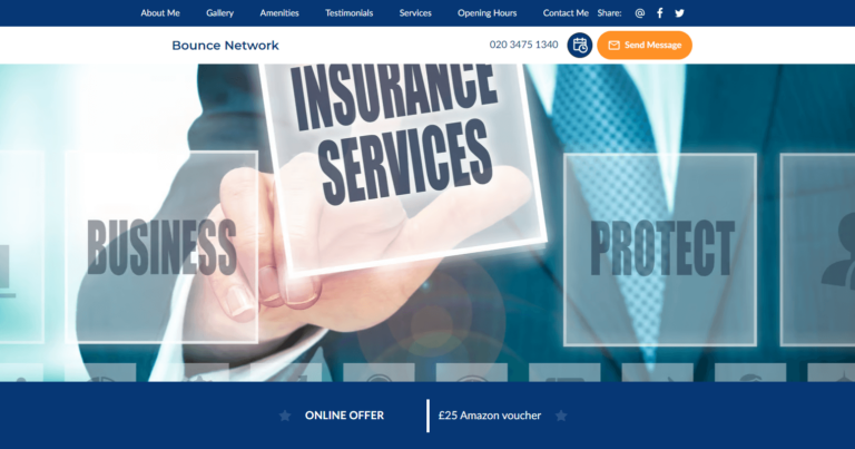 Bounce Network Insurance Homepage