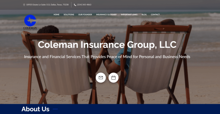 Coleman Insurance Group website homepage