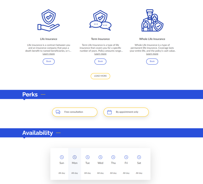 Insurance policy options design example