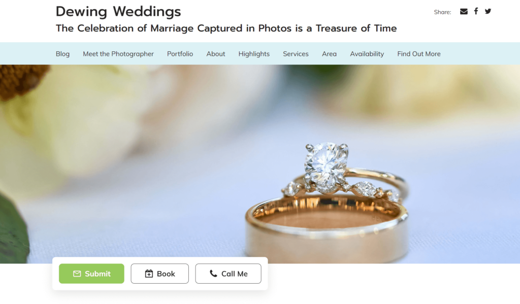 Dewing Weddings Website