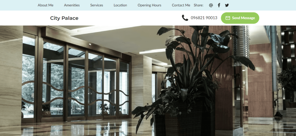 City Palace Hotel Website Homepage