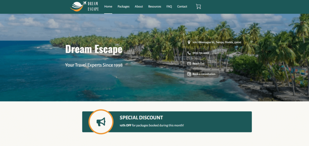 Dream Escape Website