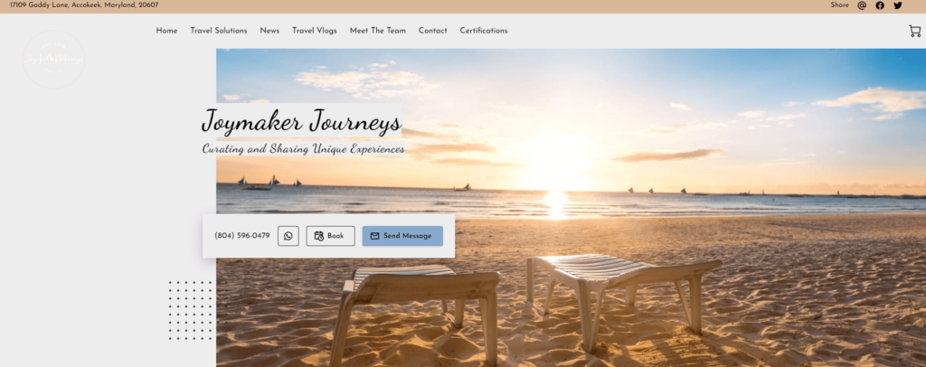 Joymaker Journeys homepage