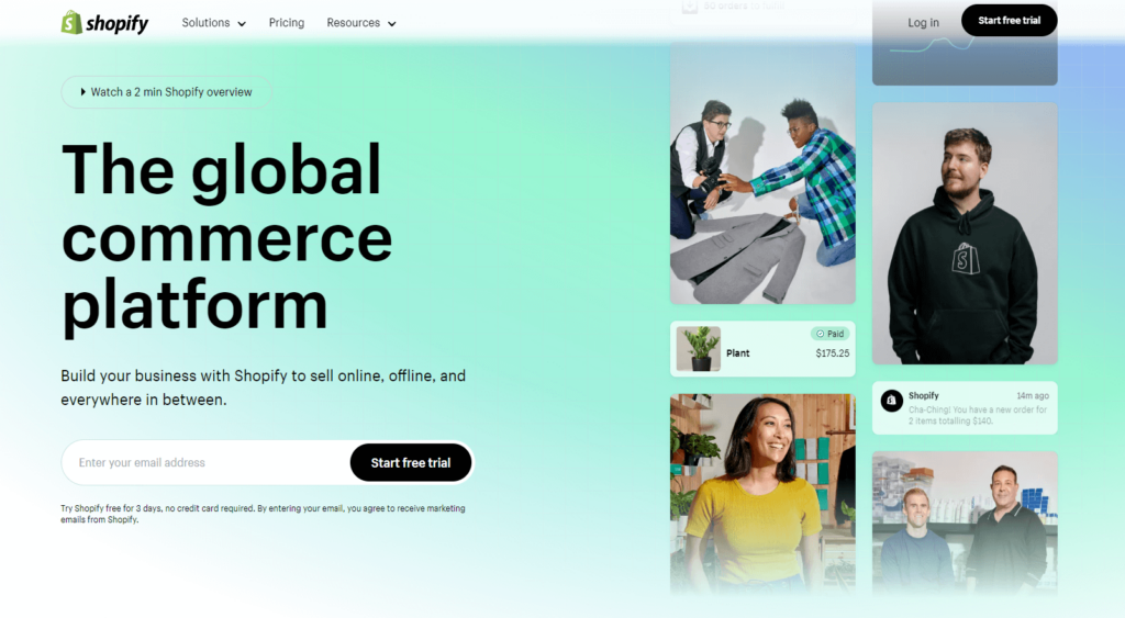 Shopify Homepage