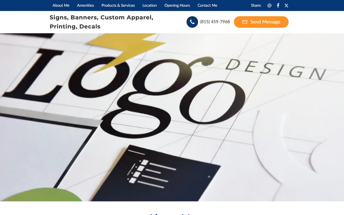 MM Marketing graphic designer website with an oversized typographic Logo Design hero