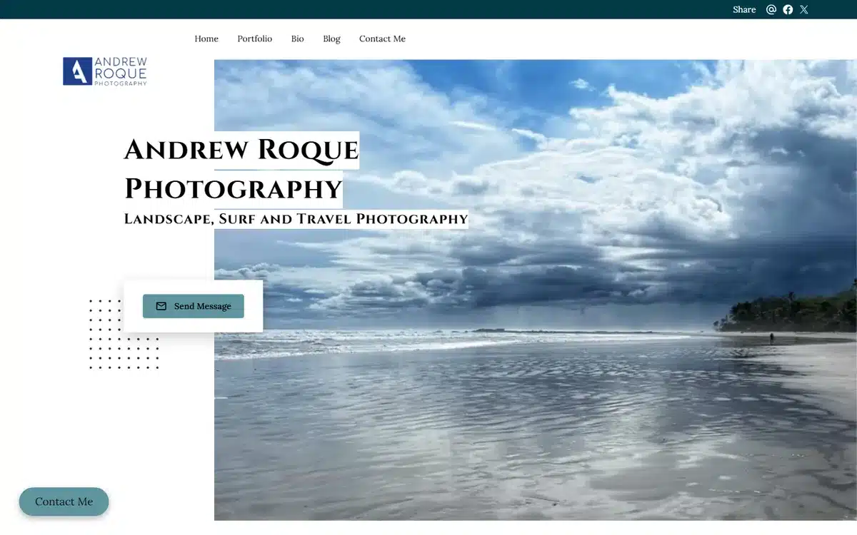 Andrew Roque landscape and travel photography website homepage
