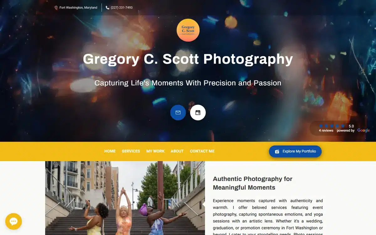 Gregory C. Scott event photography website homepage