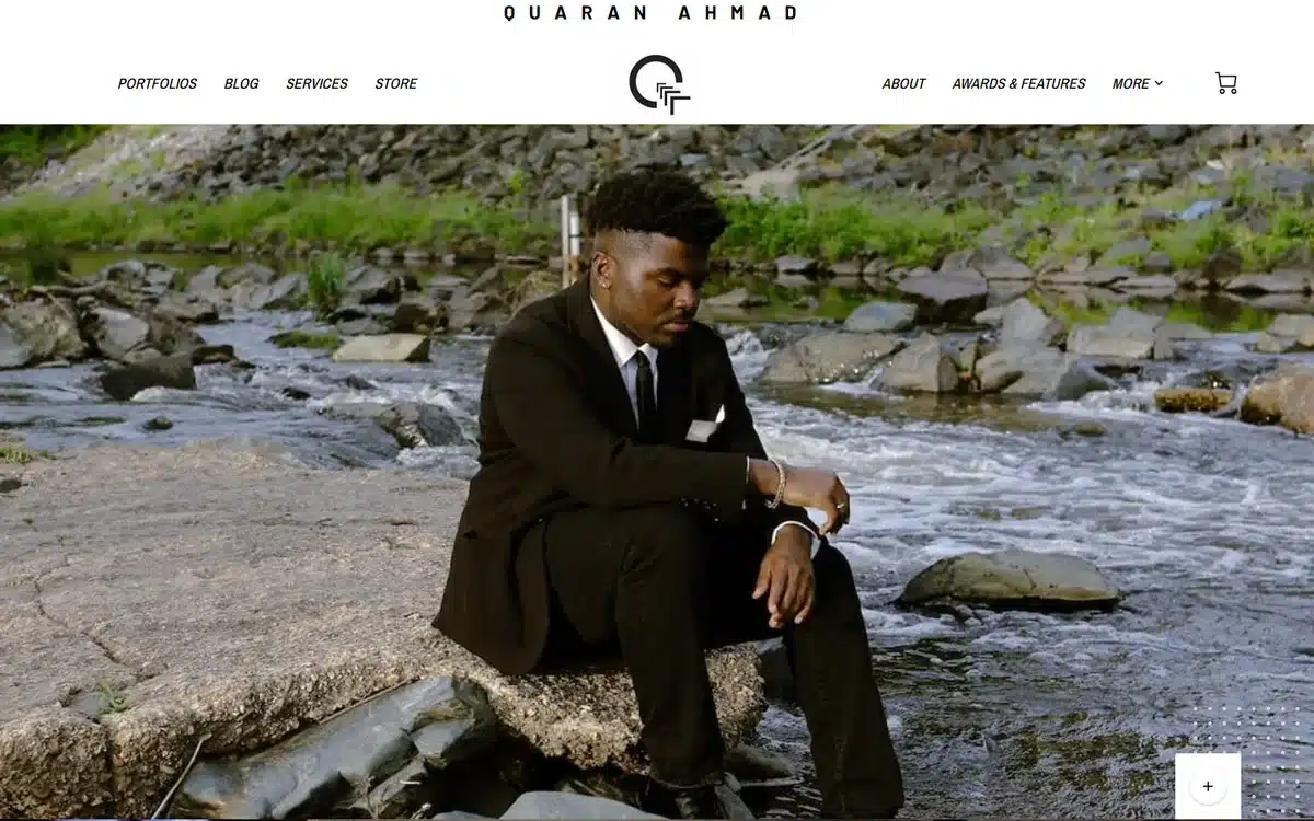 Quaran Ahmad portrait and fashion photography website homepage