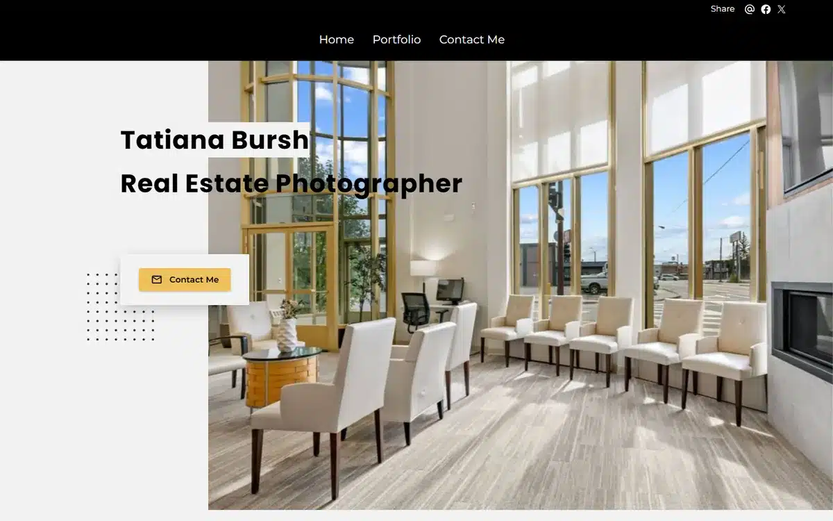 Tatiana Bursh real estate photography website homepage