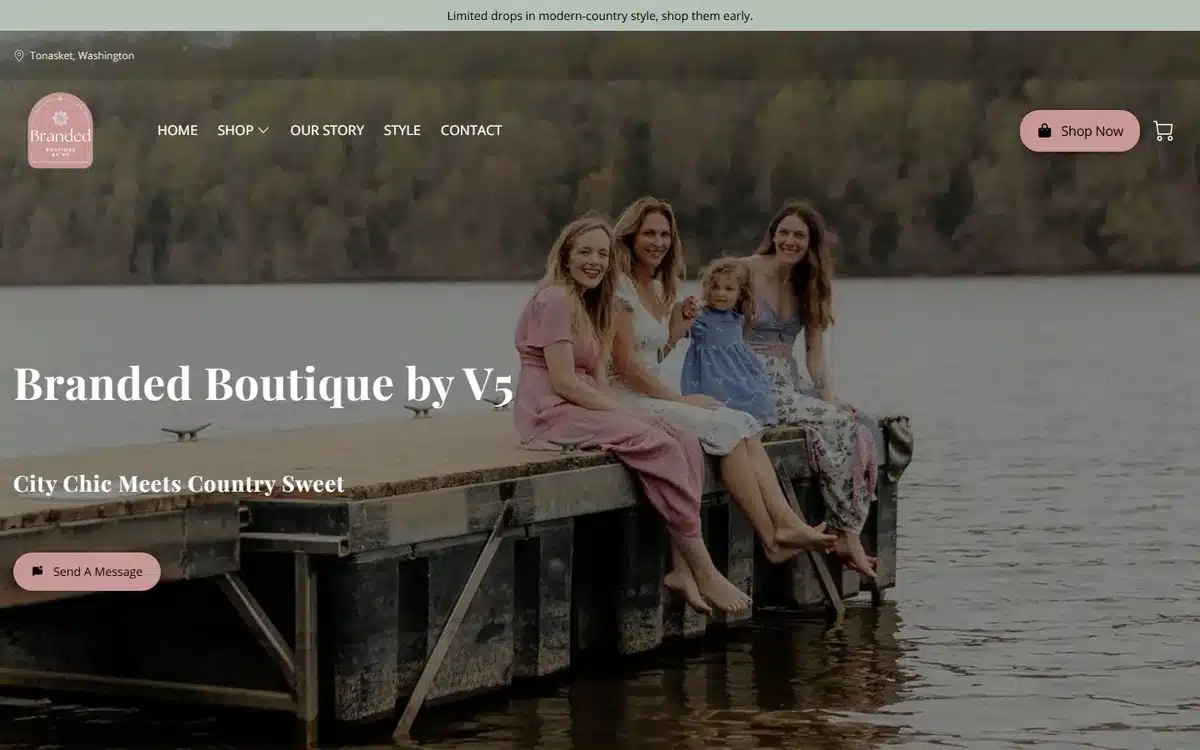 Branded Boutique by V5 retail website design homepage