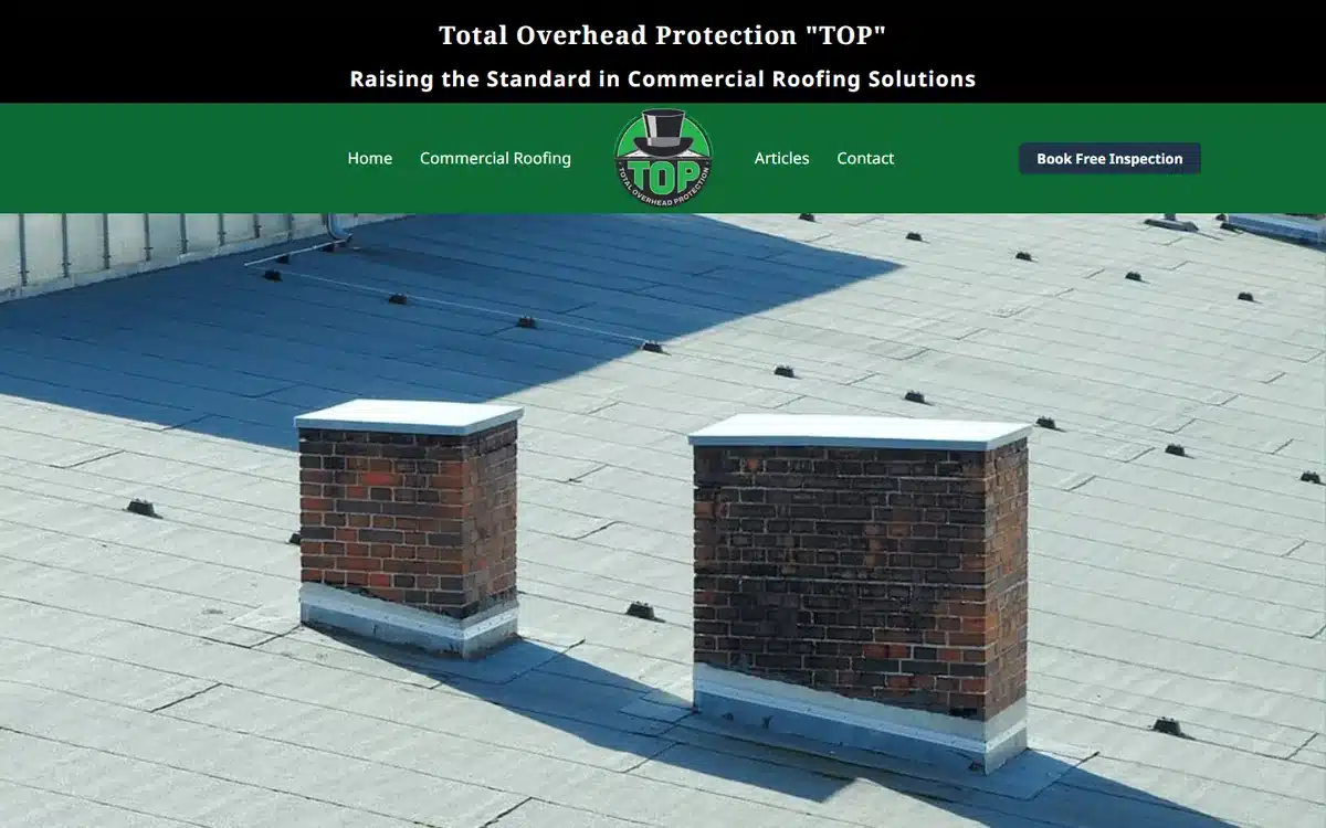 Total Overhead Protection commercial roofing website design homepage