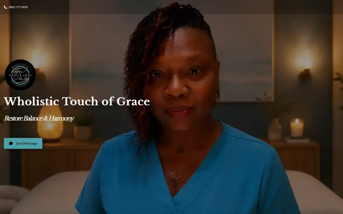 Wholistic Touch of Grace massage and wellness website design homepage