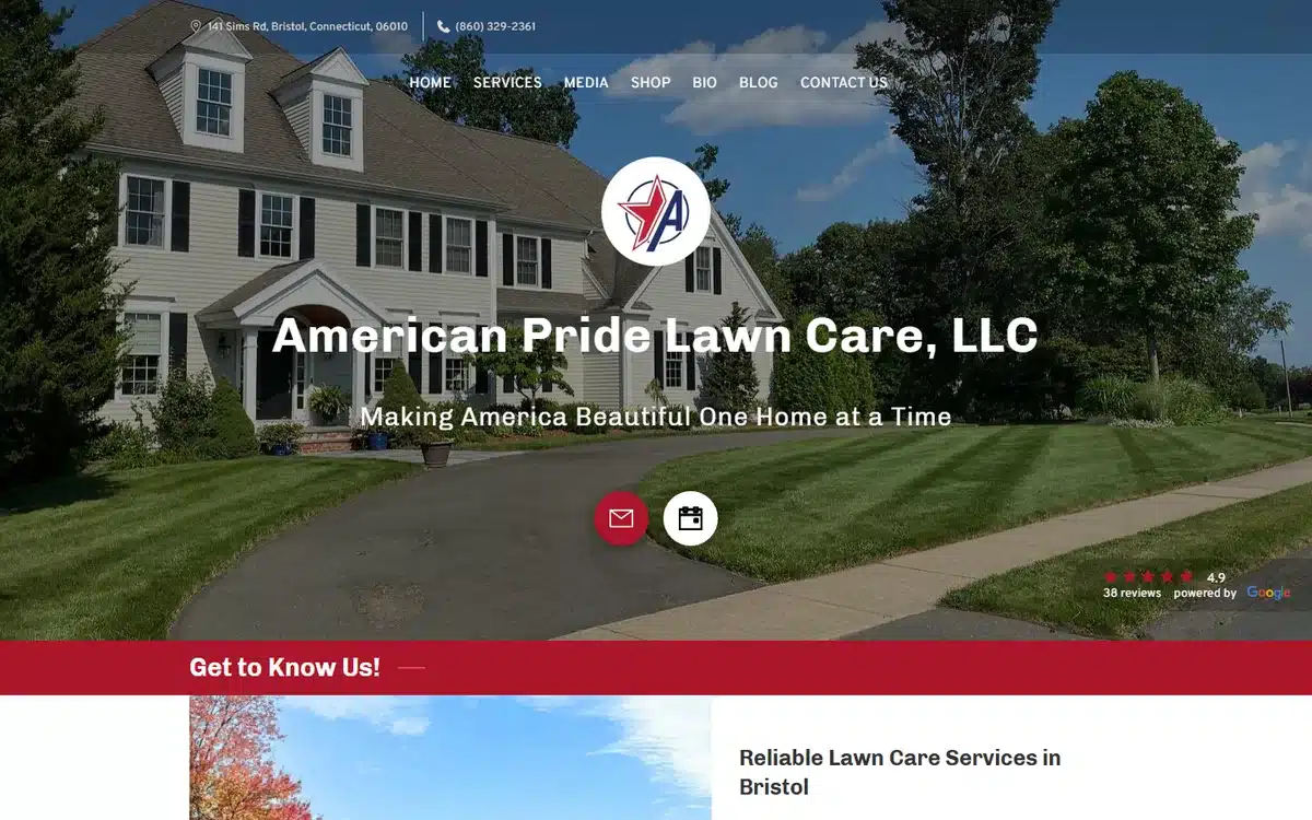 American Pride Lawn Care lawn care website homepage