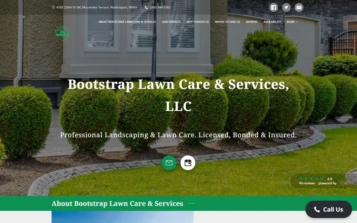 Bootstrap Lawn Care Services full-service landscaping website homepage