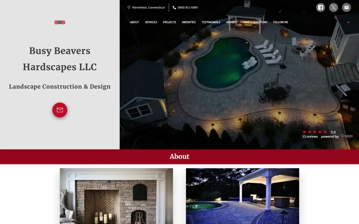 Busy Beavers Hardscapes hardscape and paver website homepage