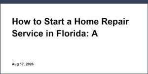 How to Start a Home Repair Service in Florida: A Step-by-Step Guide