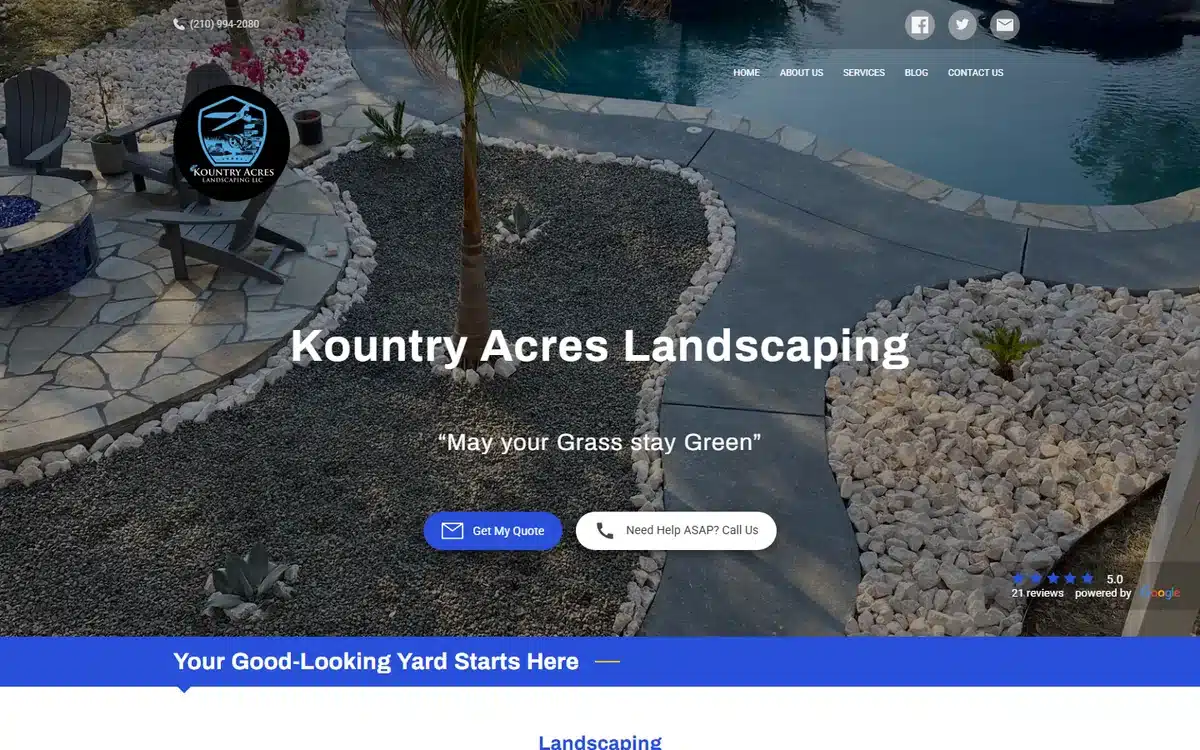 Kountry Acres Landscaping hardscape and paver website homepage
