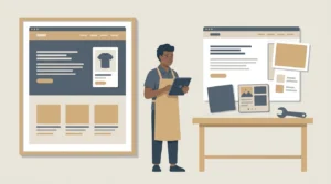 A small business owner weighing a designed Squarespace template against a modular WordPress build